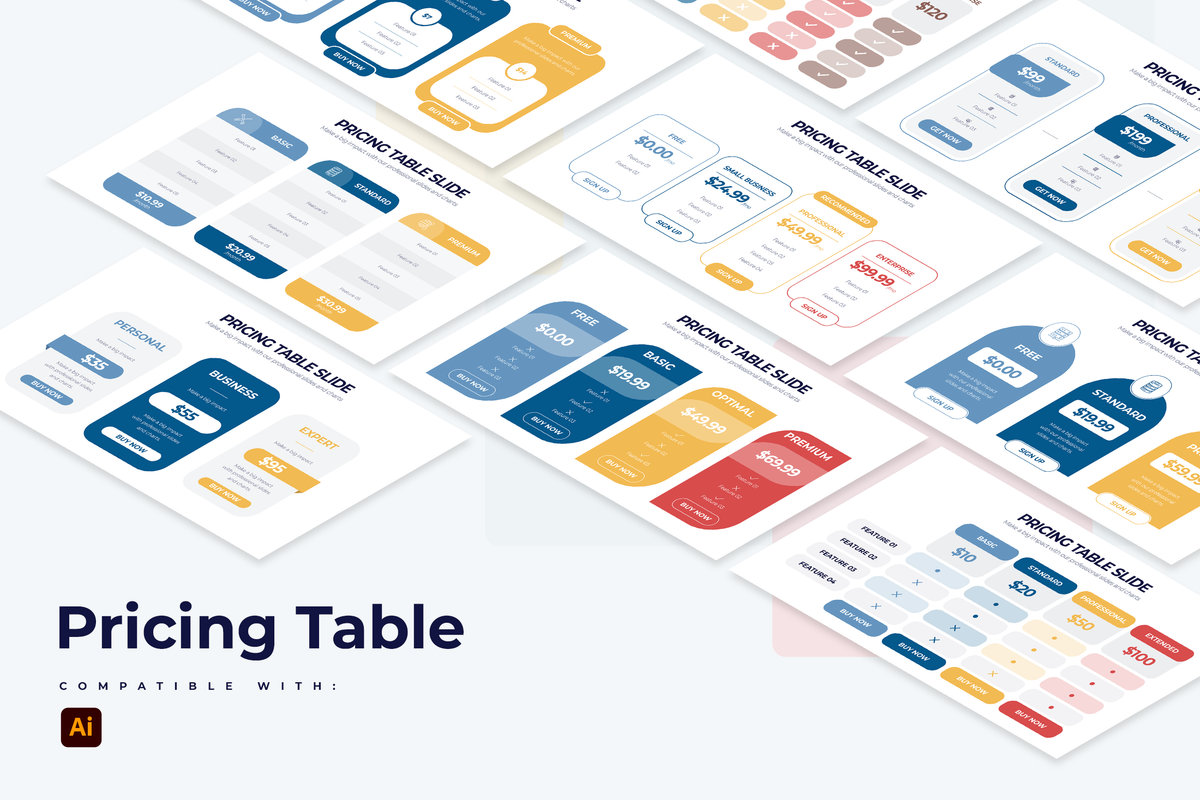 Pricing Table Illustrator Infographic Template