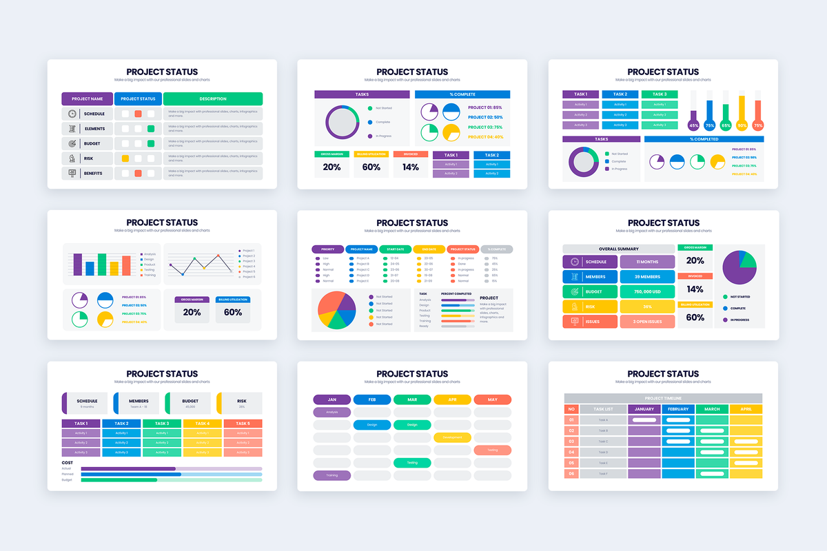 Project Status Keynote Infographic Template