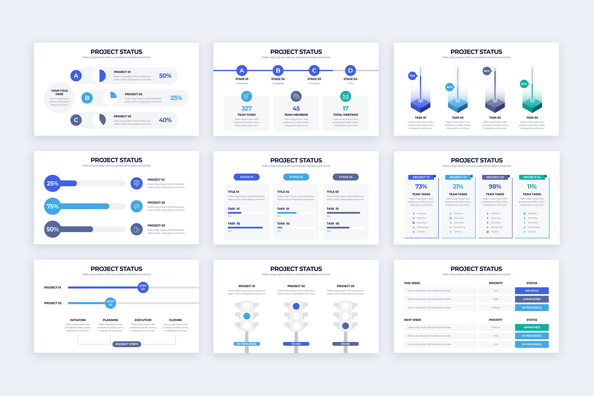 Project Status Powerpoint Infographic Template