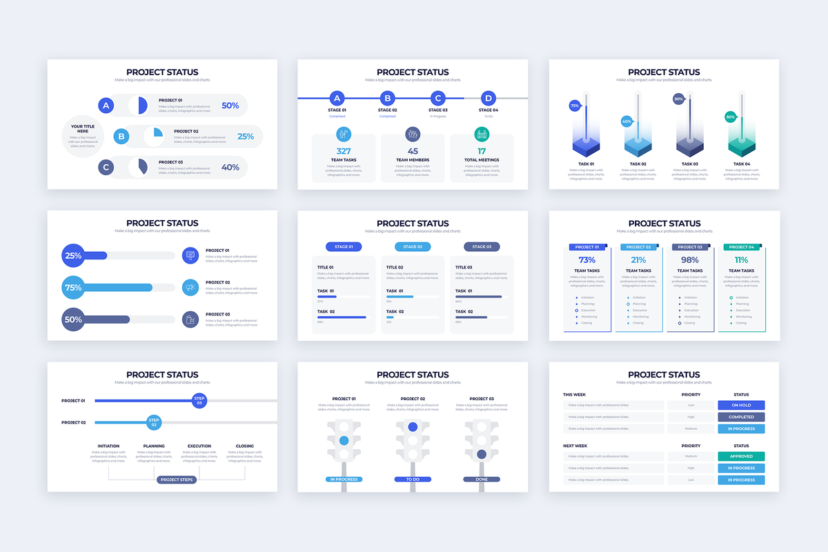 Project Status Illustrator Infographic Template