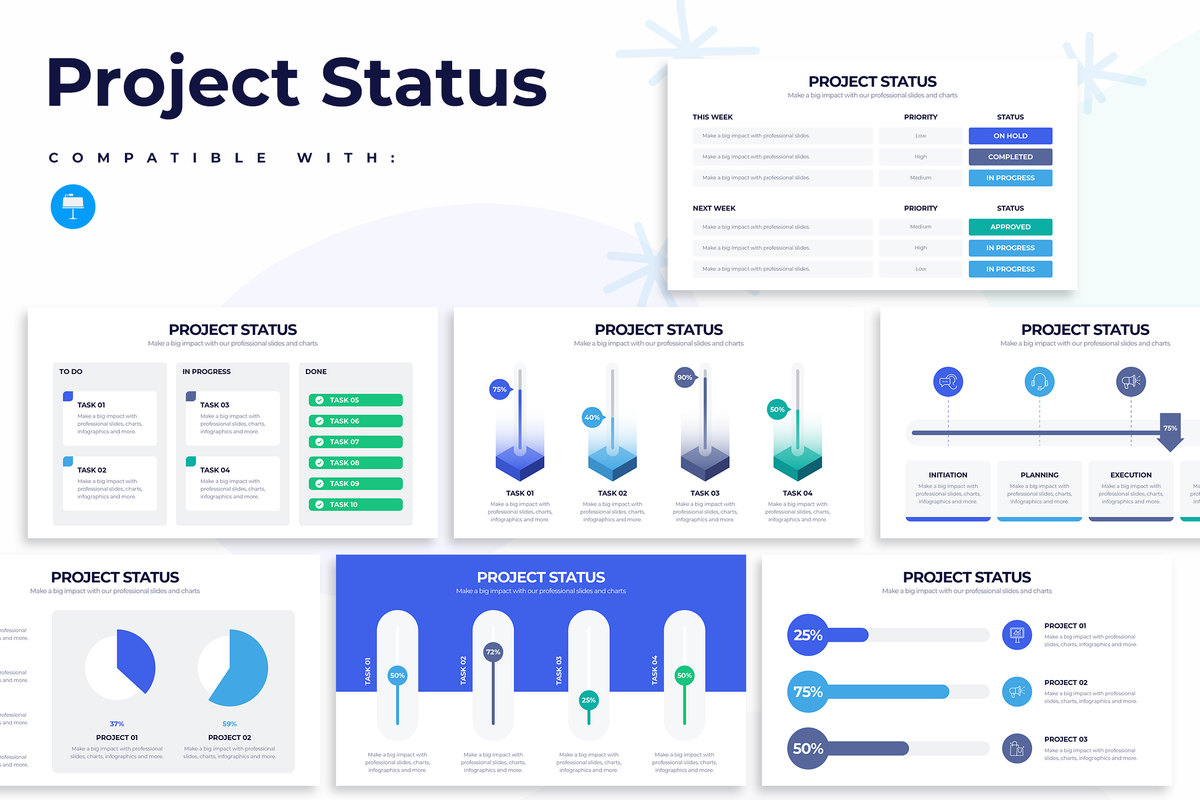 Project Status Dashboard Template Powerpoint