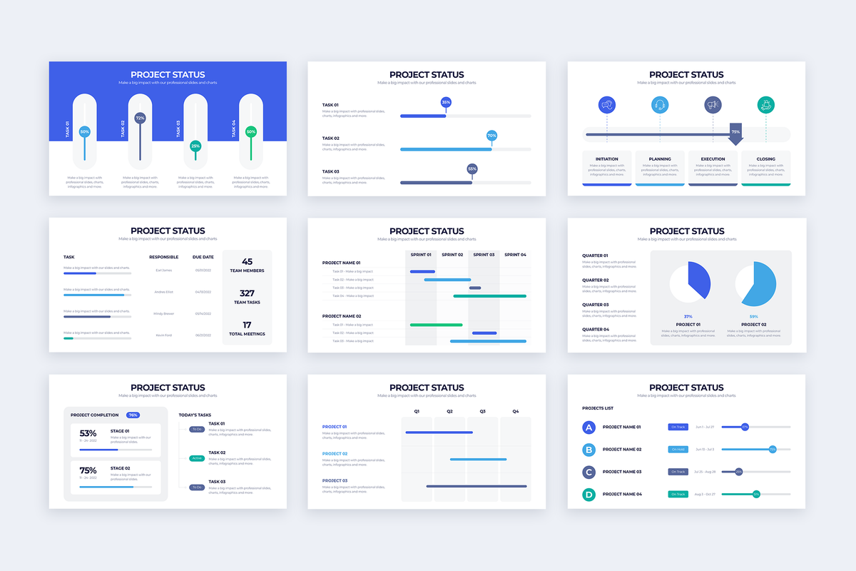 Project Status Illustrator Infographic Template