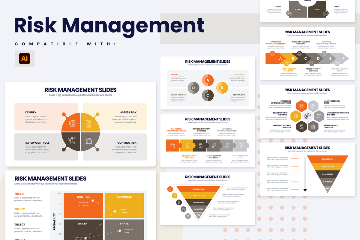 Risk Management Illustrator Infographic Template