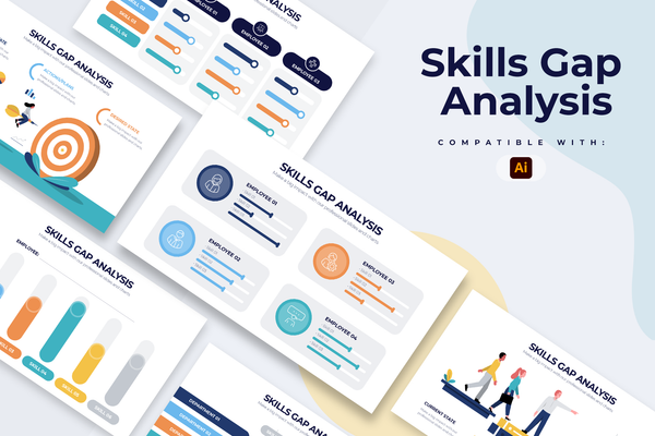 Skills Gap Analysis Illustrator Infographic Template
