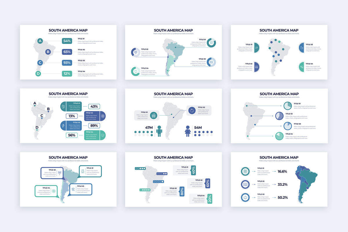 South America Map Powerpoint Infographic Template