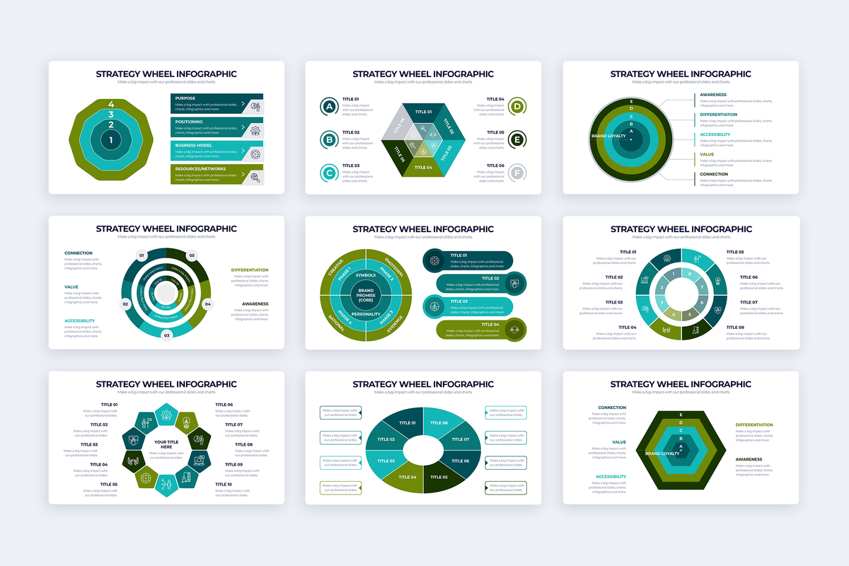Strategy Wheel Powerpoint Infographic Template