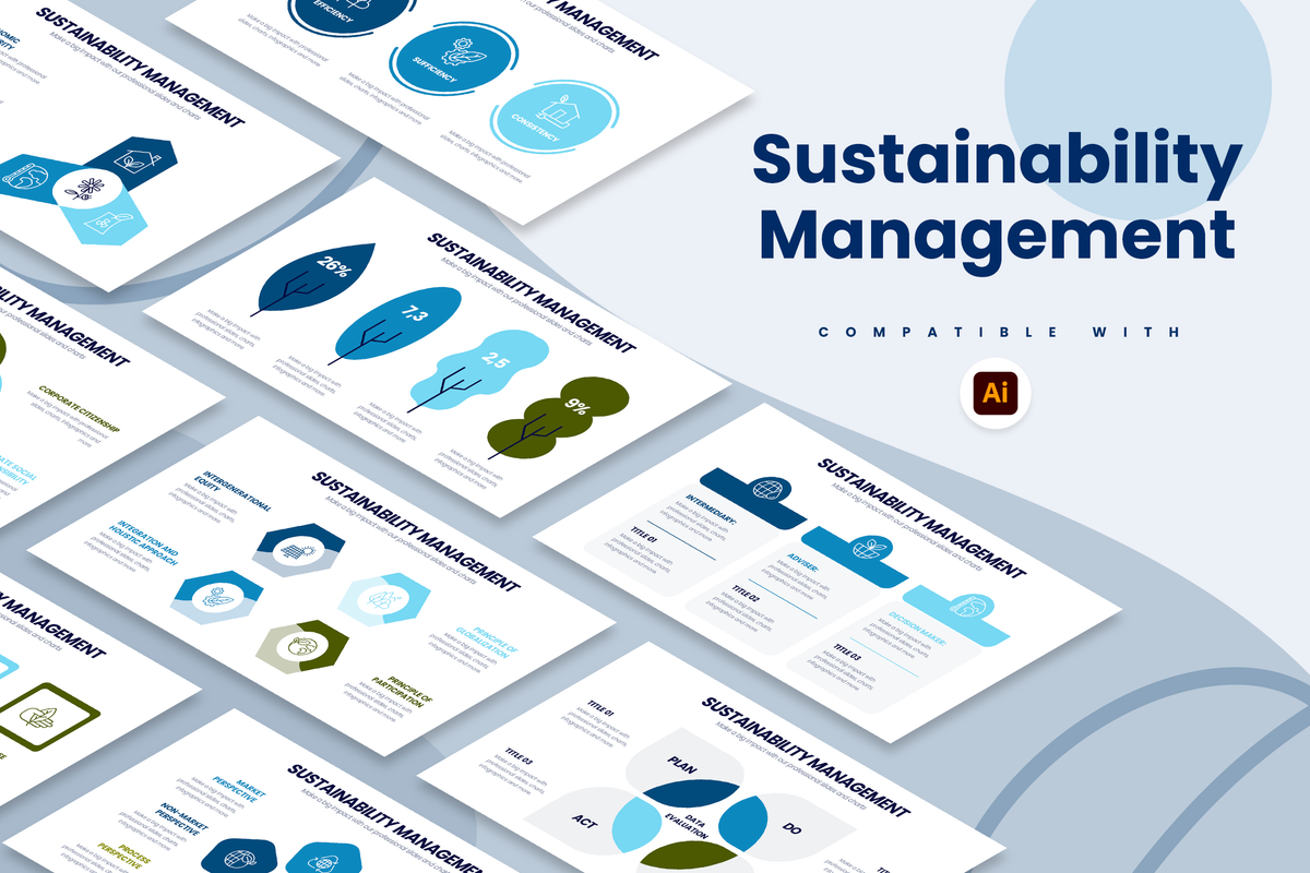 Sustainability Management Illustrator Infographic Template