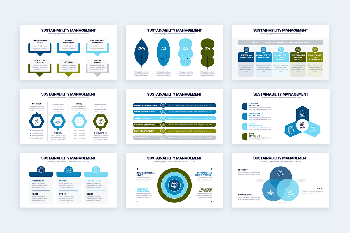 Sustainability Management Illustrator Infographic Template