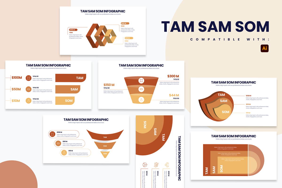 TAM SAM SOM Illustrator Infographic Template