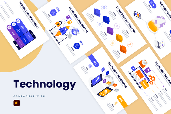 Technology Illustrator Infographic Template