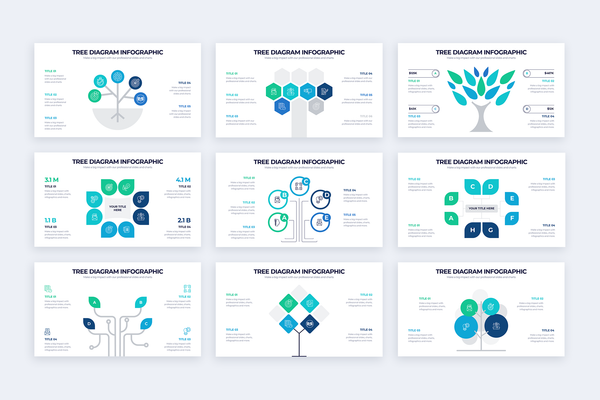 Tree Diagram Infographic Illustrator Template