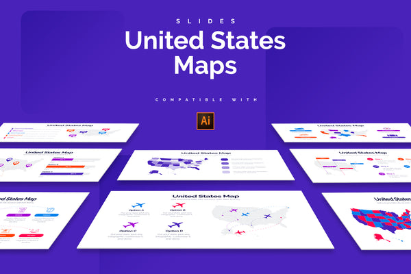 United States Map Illustrator Infographics
