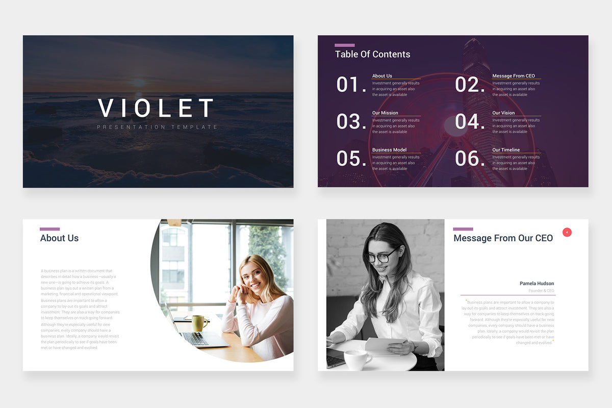 Design For Powerpoint Color Violet Violet PowerPoint Template – Slidewalla