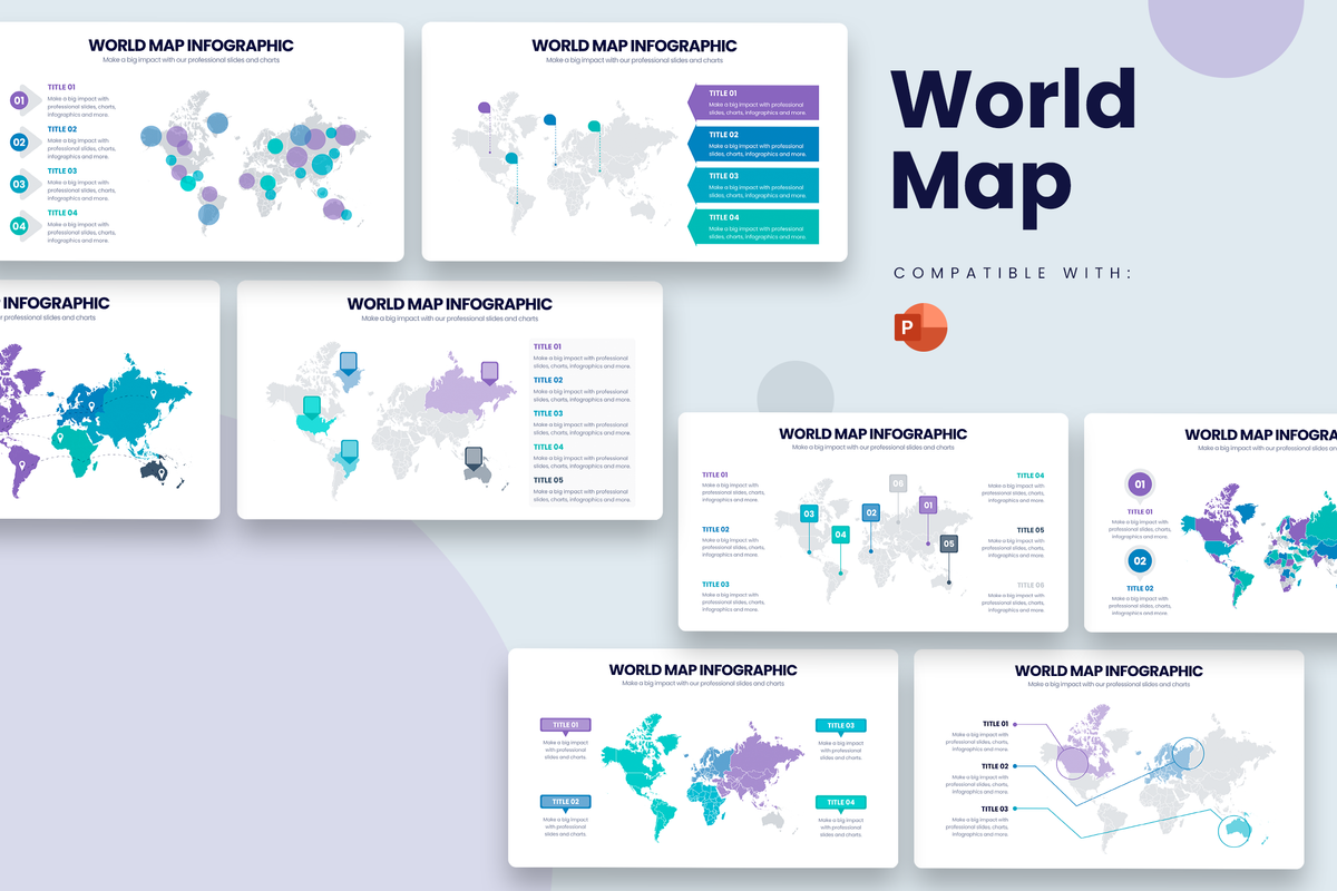 World Map Powerpoint Infographic Template