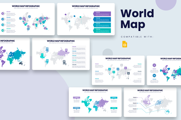 World Map Google Slides Infographic Template